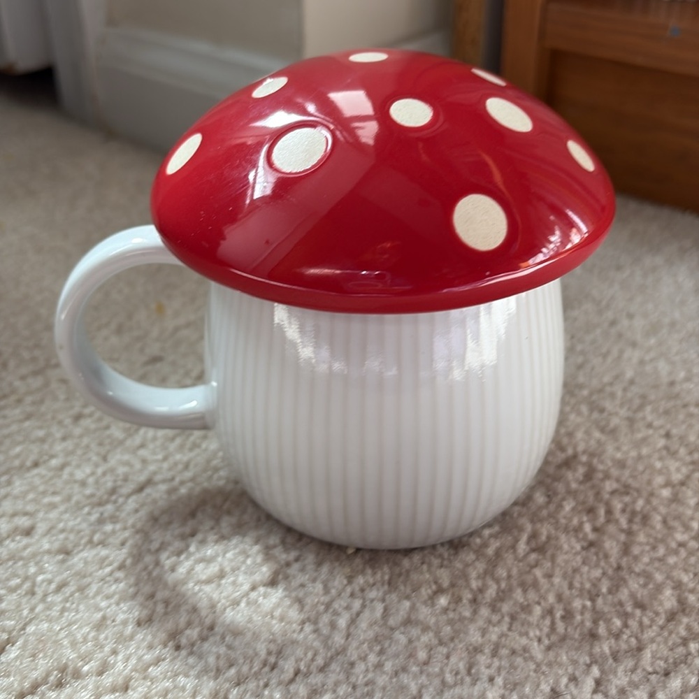 NEW Red Mushroom Mug from World Market. So so cute! Imagine it w/ hot chocolate!